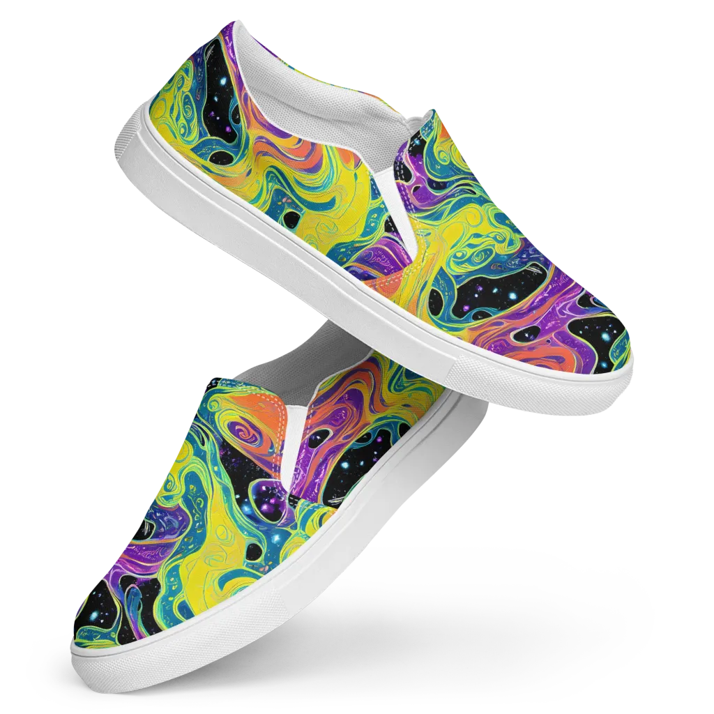 Nebula Nectar on Women's Slip-On Canvas Shoes — Front