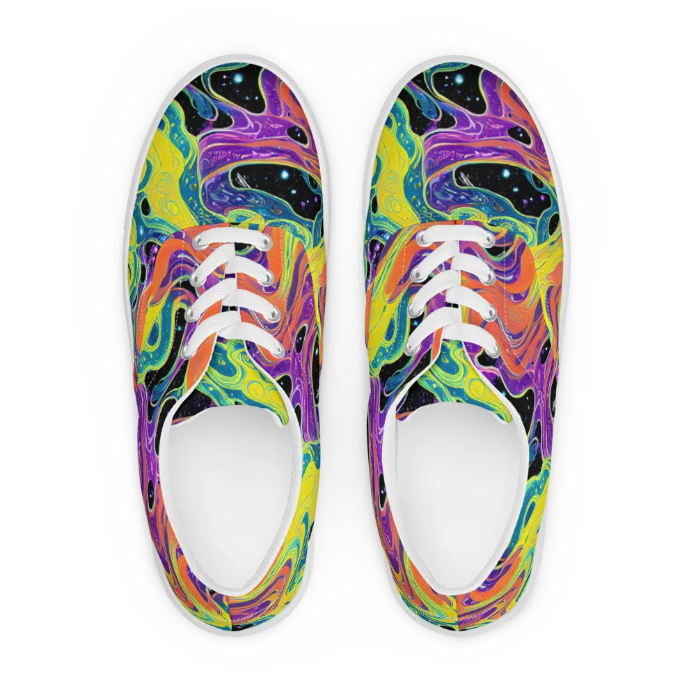 Nebula Nectar on Men's Lace-Up Canvas Shoes — Front