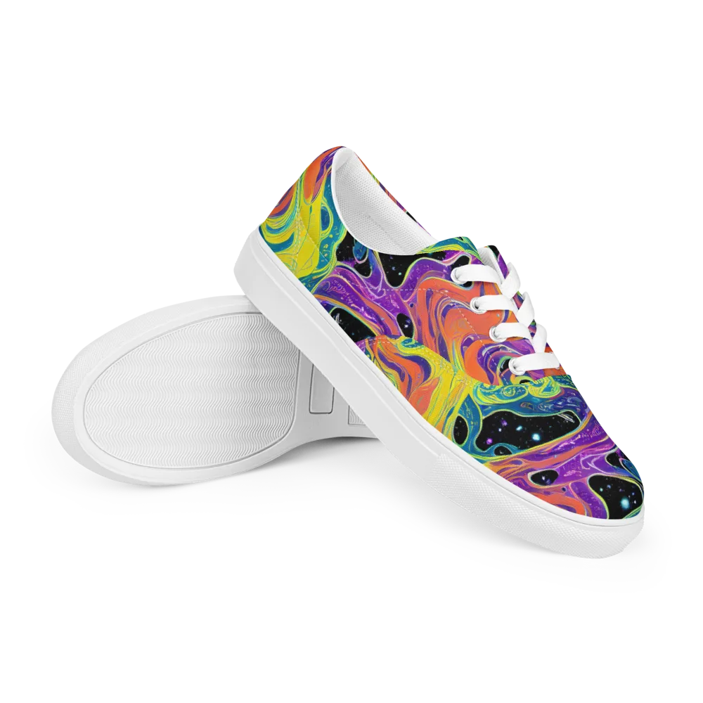 Nebula Nectar on Men's Lace-Up Canvas Shoes — Right Front