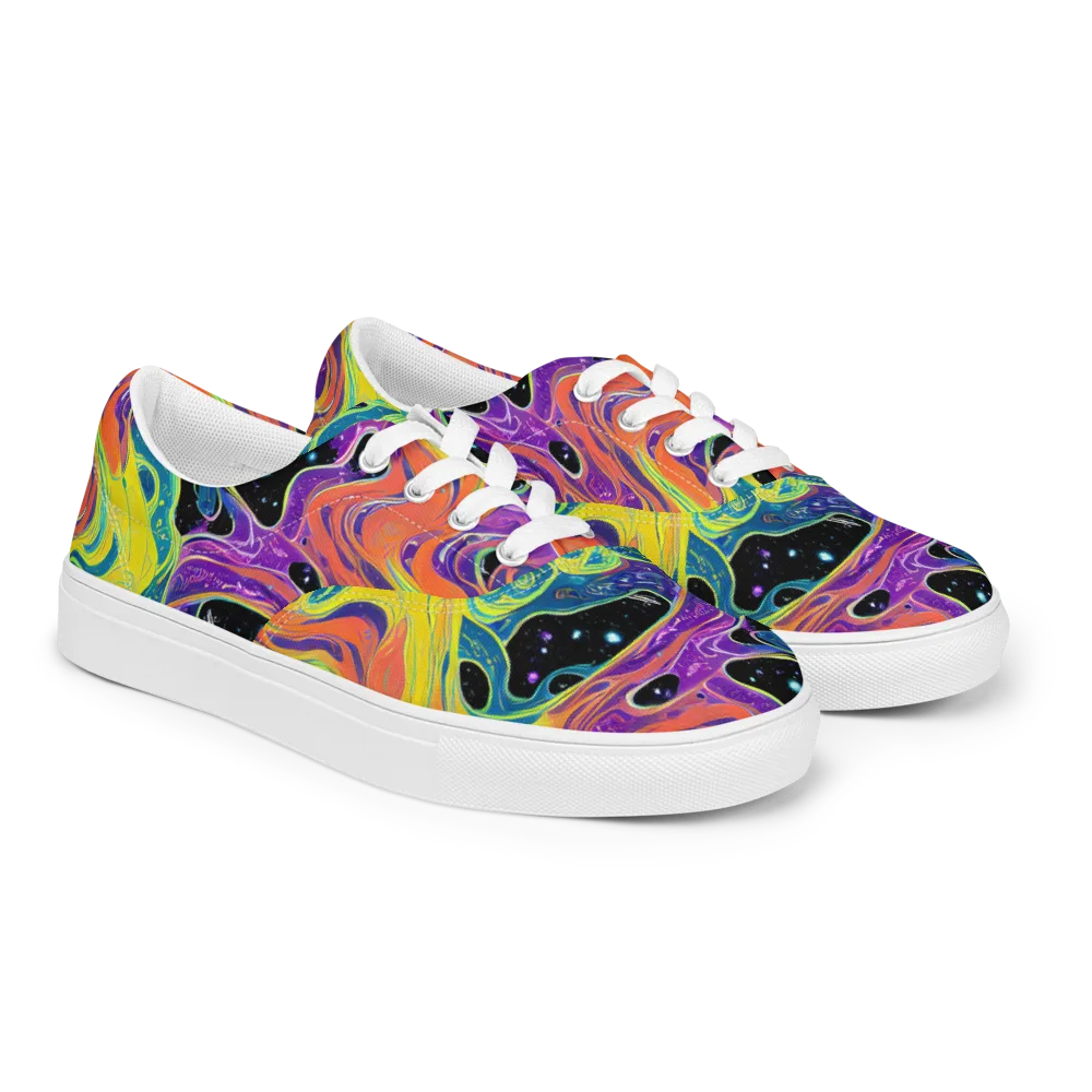 Nebula Nectar on Men's Lace-Up Canvas Shoes — Right Front