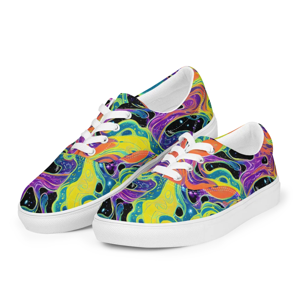 Nebula Nectar on Men's Lace-Up Canvas Shoes — Left Front