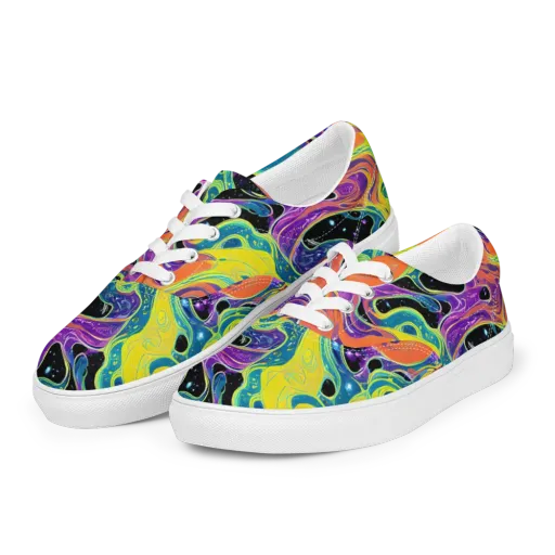 Nebula Nectar on a Men's Lace-Up Canvas Shoes