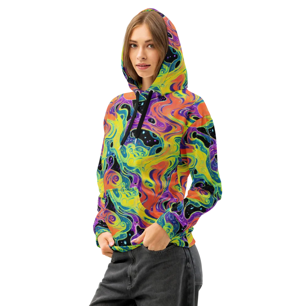 Nebula Nectar on Cotton Hoodie — Left Front