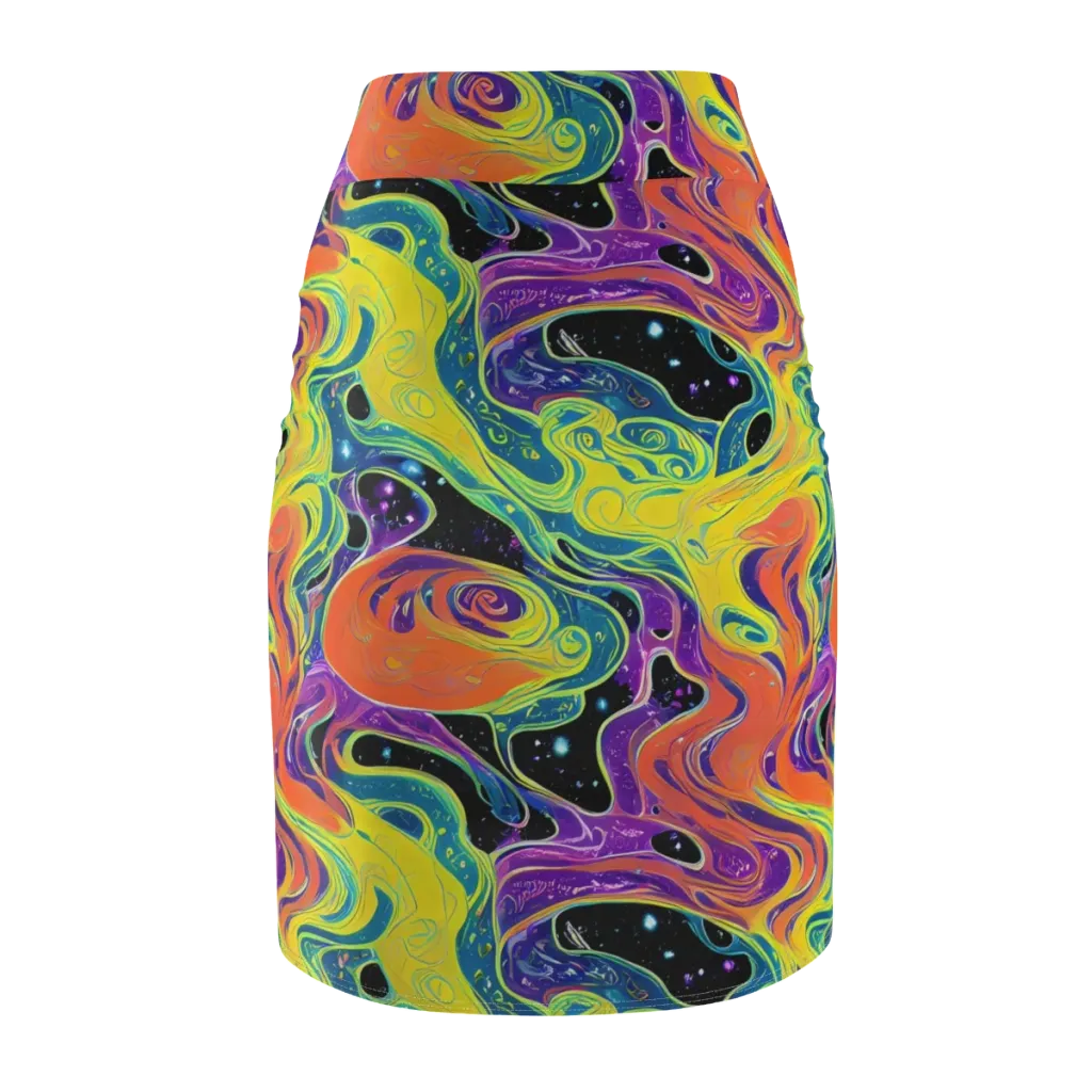 Nebula Nectar on Pencil Skirt — Back