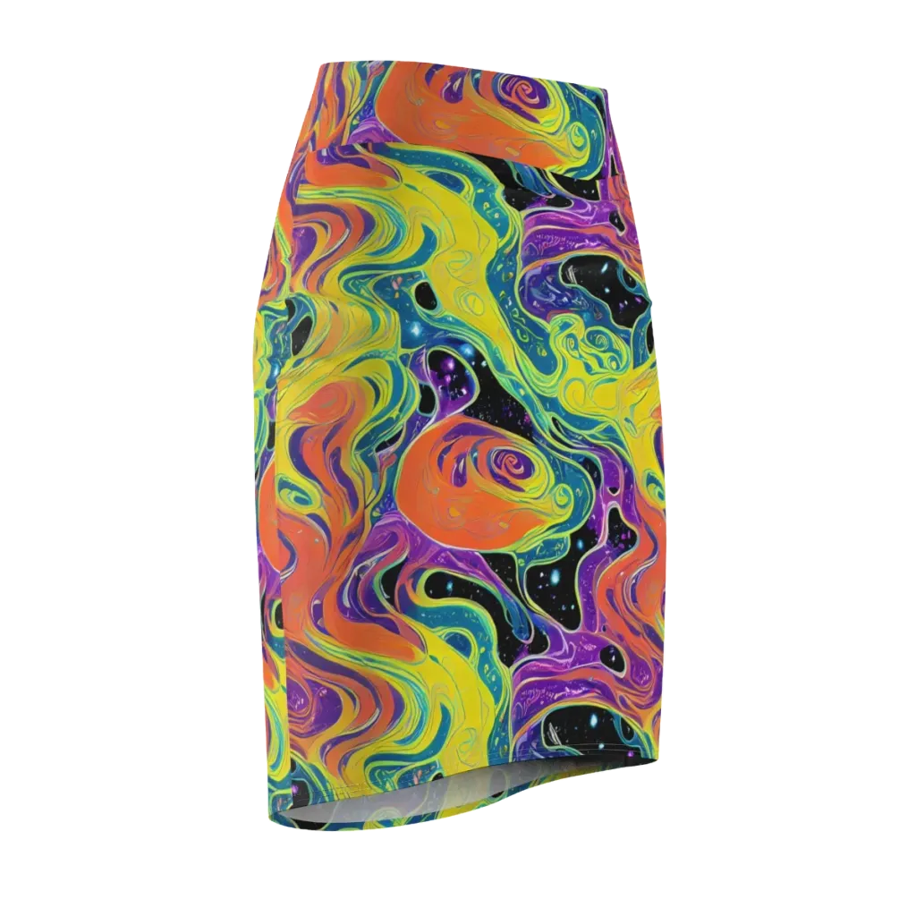 Nebula Nectar on Pencil Skirt — Front Side