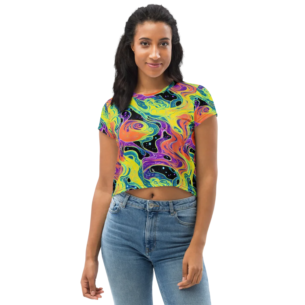 Nebula Nectar on Crop Tee — Front
