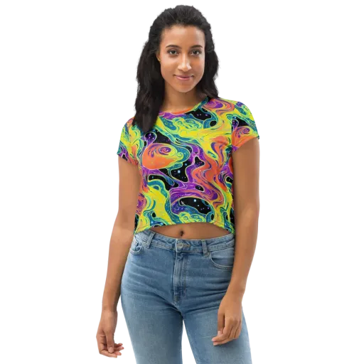 Nebula Nectar on a Crop Tee