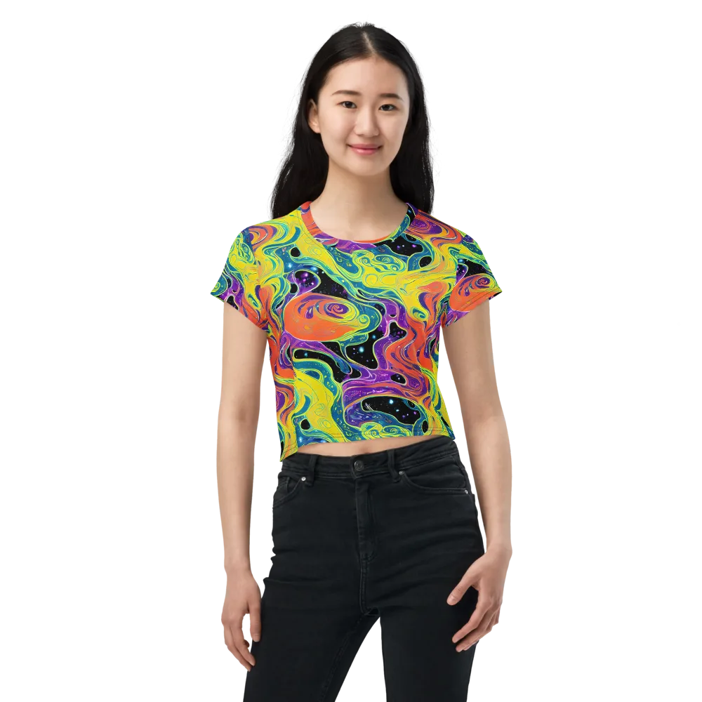 Nebula Nectar on Crop Tee — Front