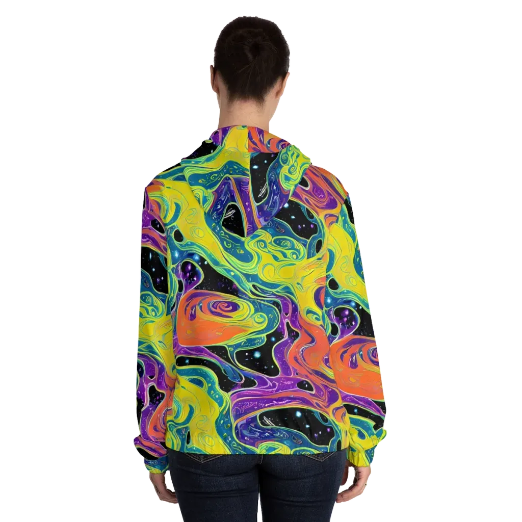 Nebula Nectar on Women's Full-Zip Hoodie — Back On Person