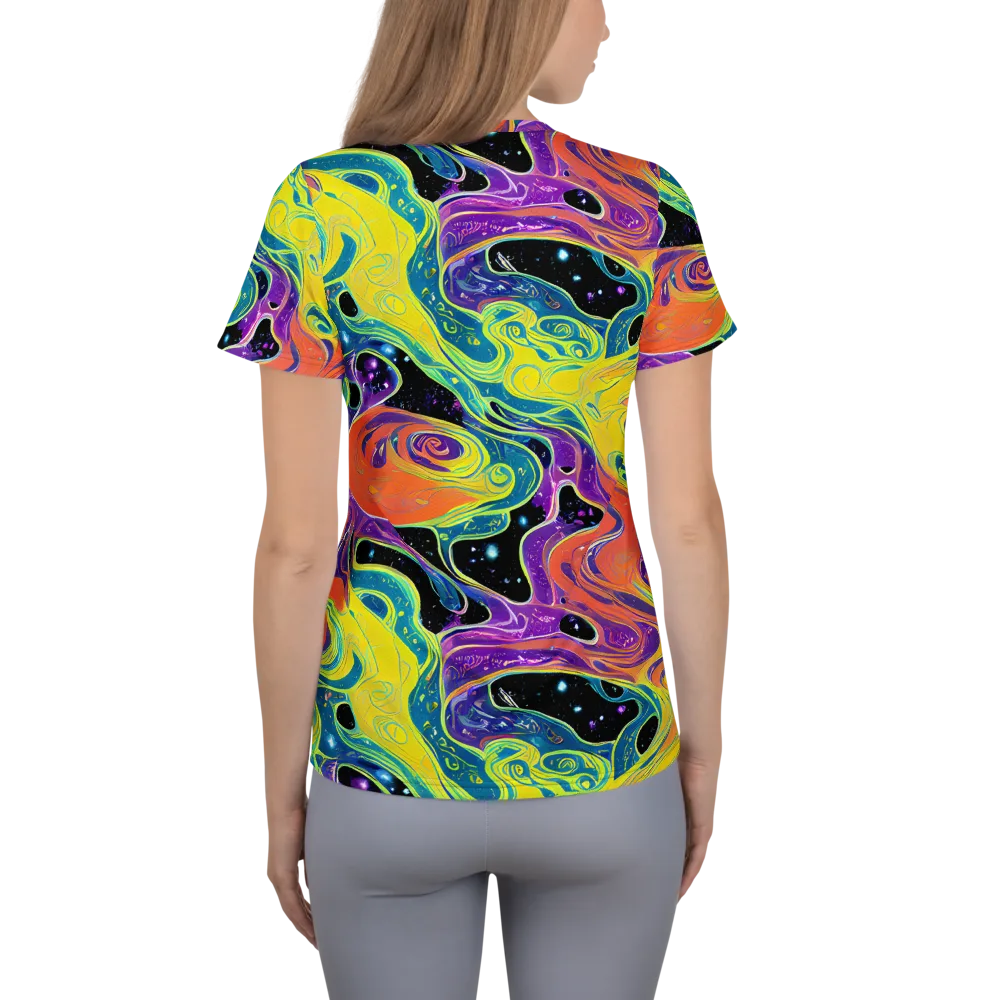 Nebula Nectar on Women's Athletic T-Shirt — Back