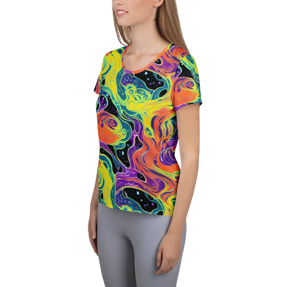 Nebula Nectar on Women's Athletic T-Shirt — Left