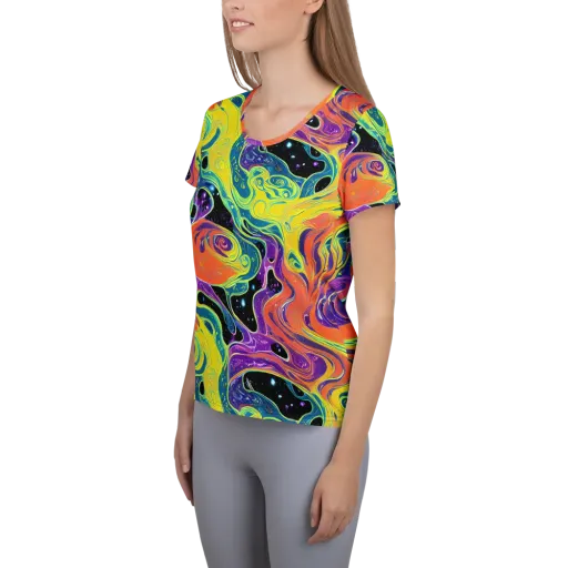 Nebula Nectar on a Women's Athletic T-Shirt