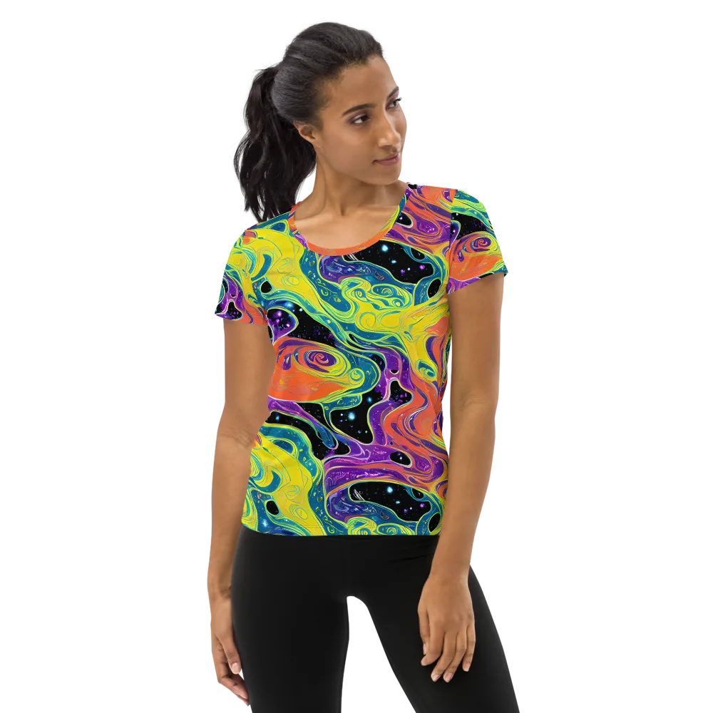 Nebula Nectar on Women's Athletic T-Shirt — Front