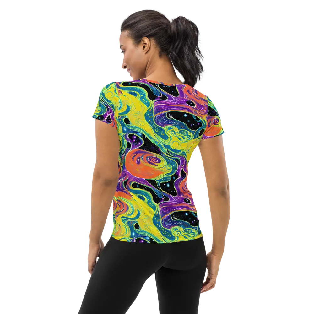 Nebula Nectar on Women's Athletic T-Shirt — Back