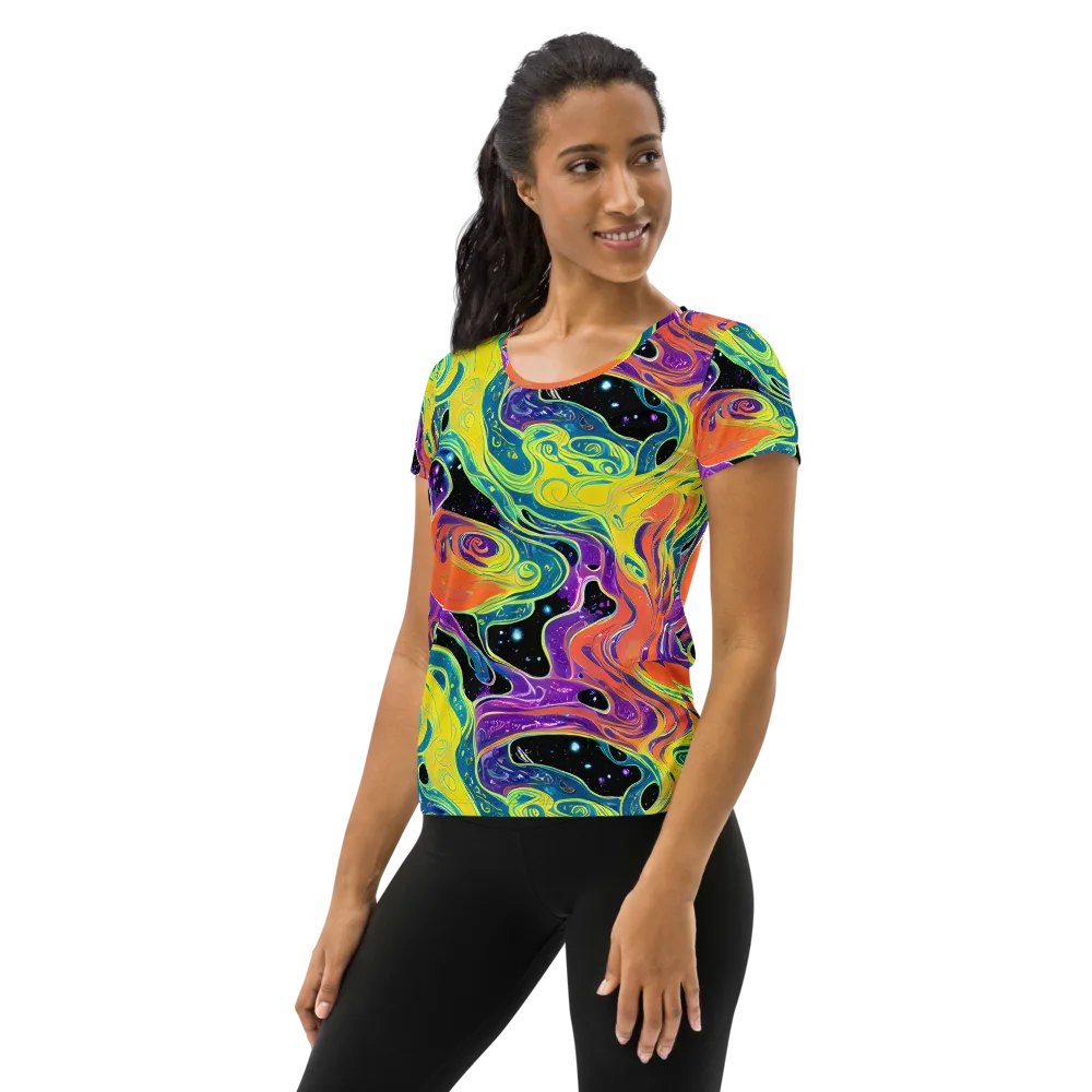 Nebula Nectar on Women's Athletic T-Shirt — Left