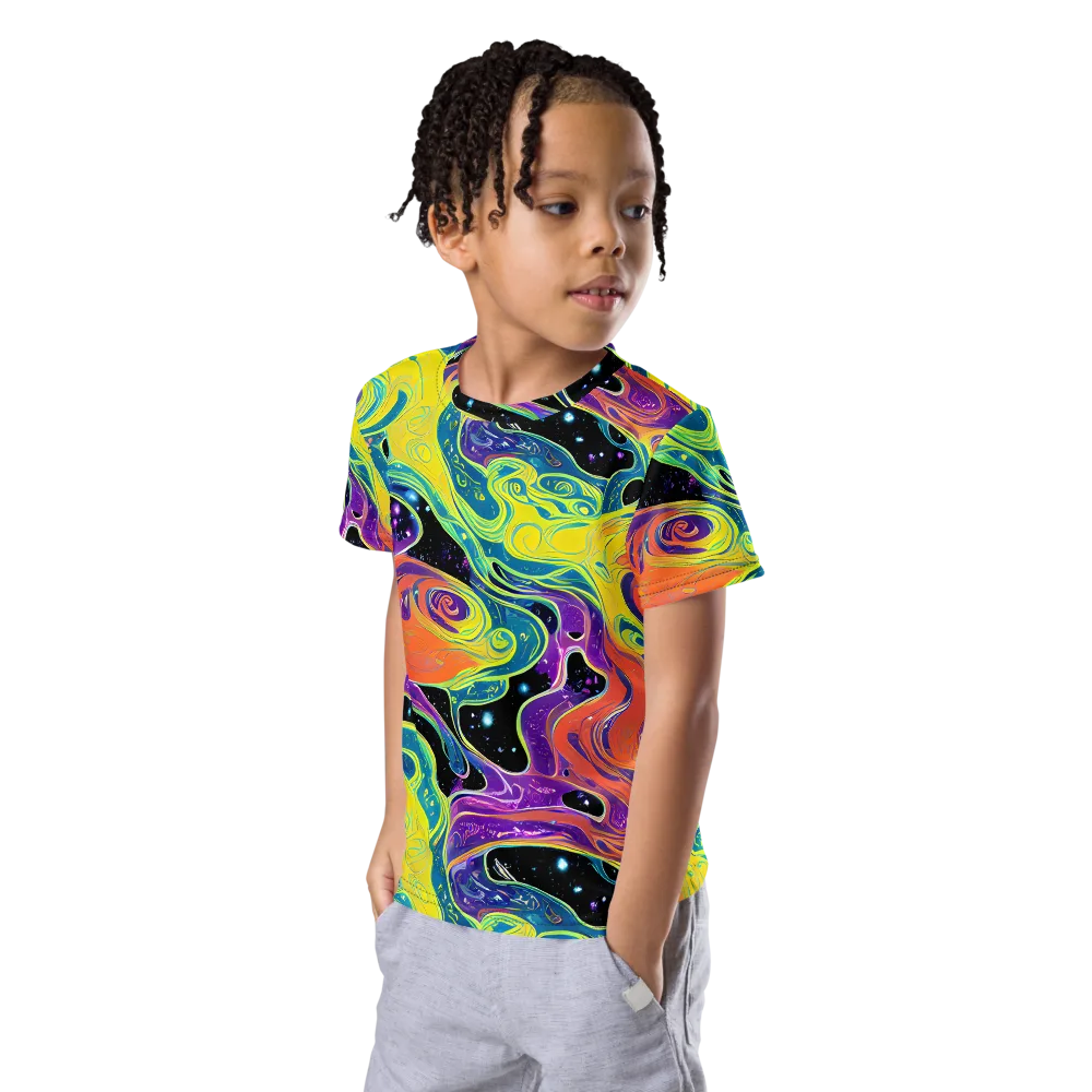 Nebula Nectar on Kids Crew Neck T-Shirt — Left Front