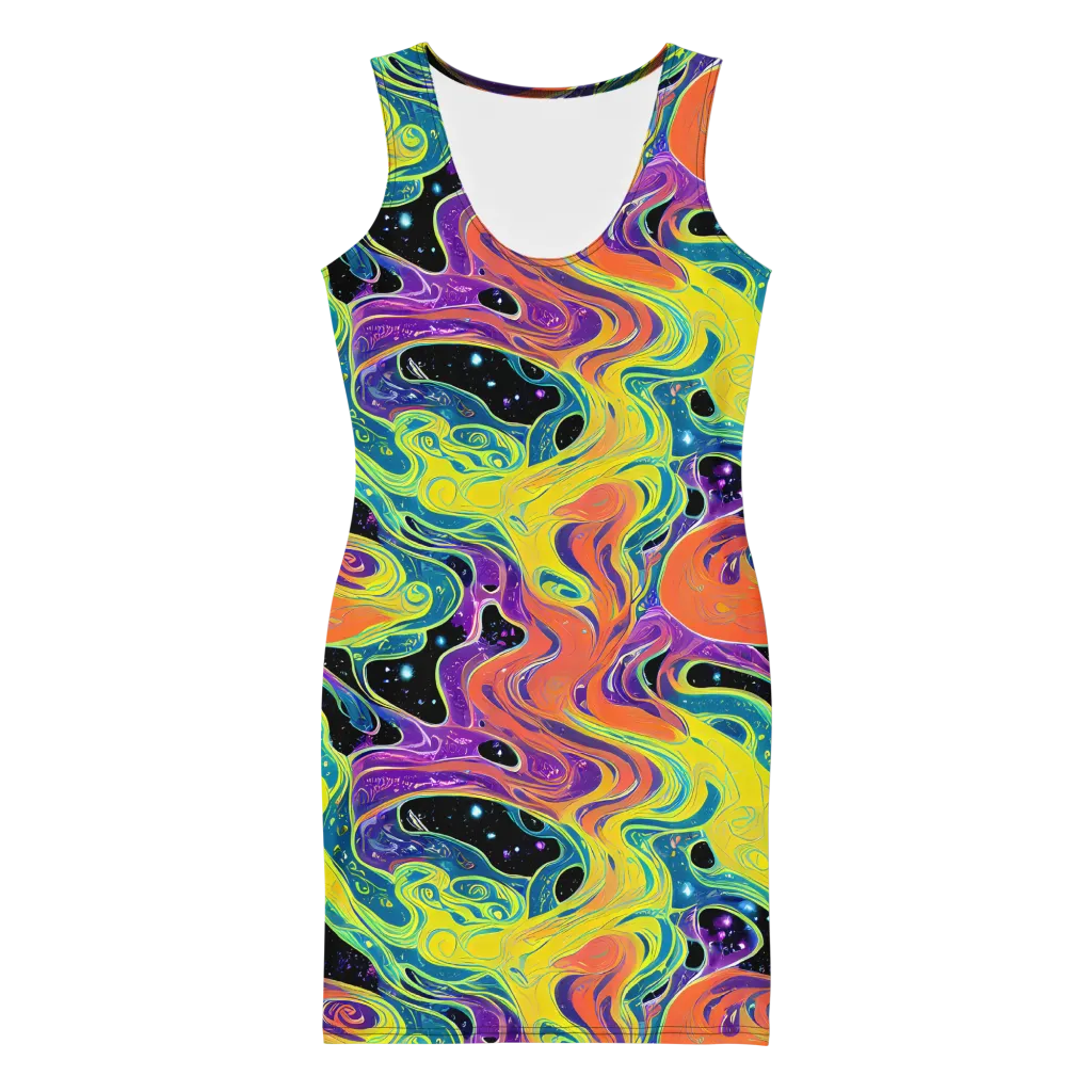Nebula Nectar on Bodycon Dress — Front