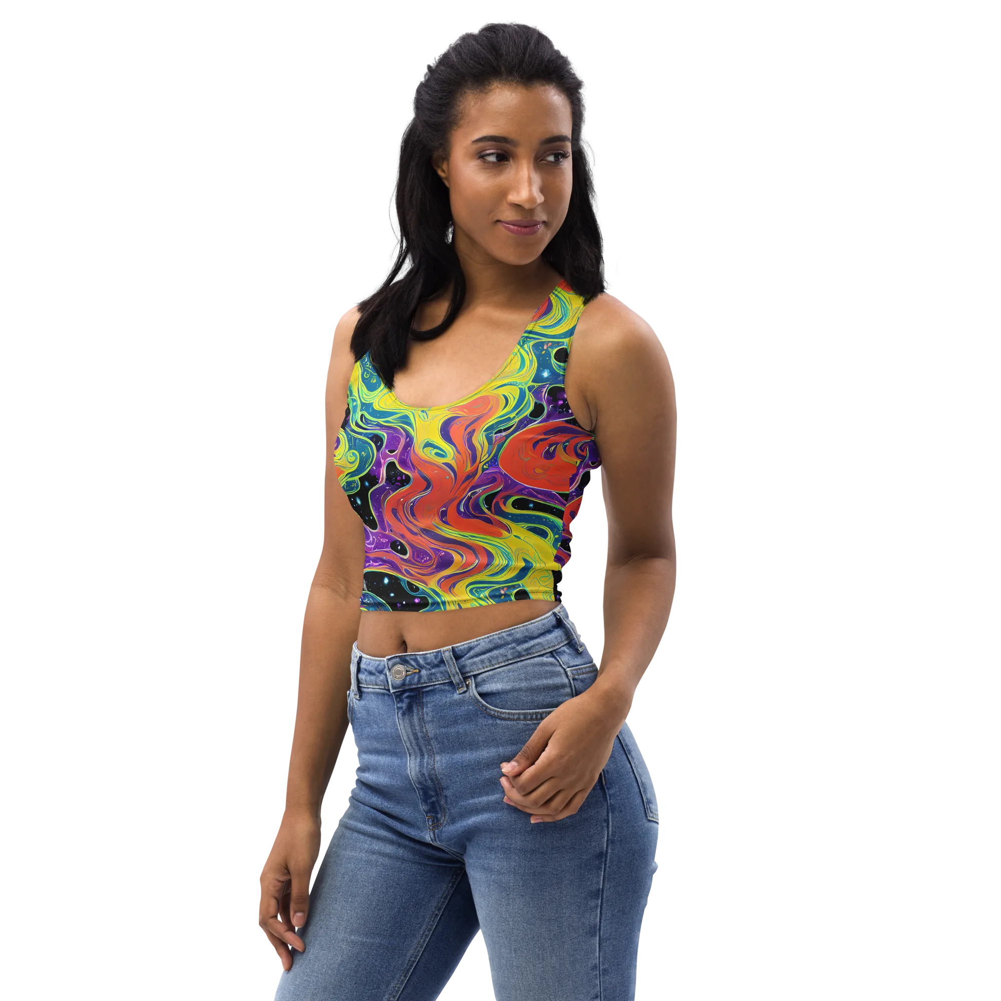 Nebula Nectar on Crop Top — Left Front