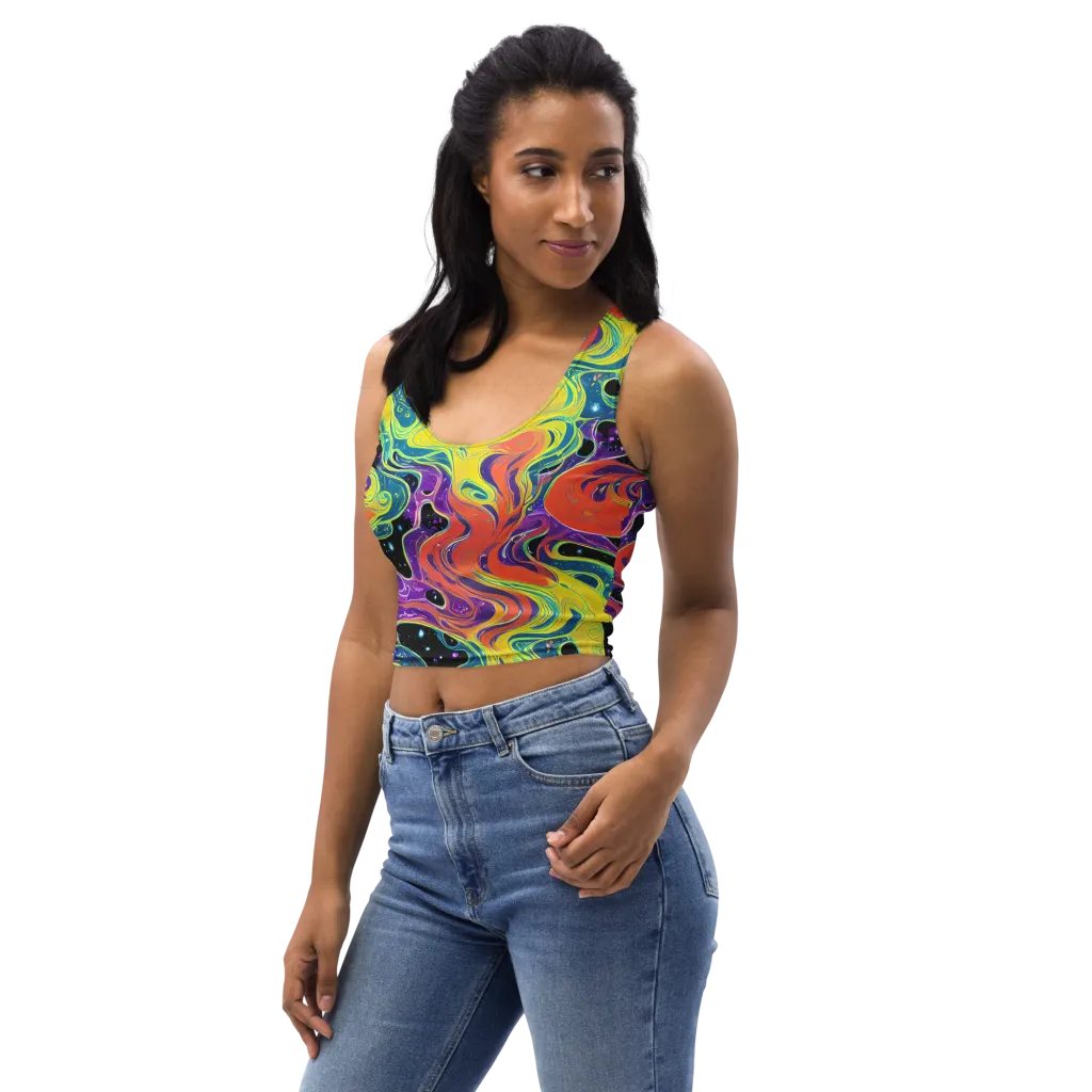 Nebula Nectar on Crop Top — Left Front