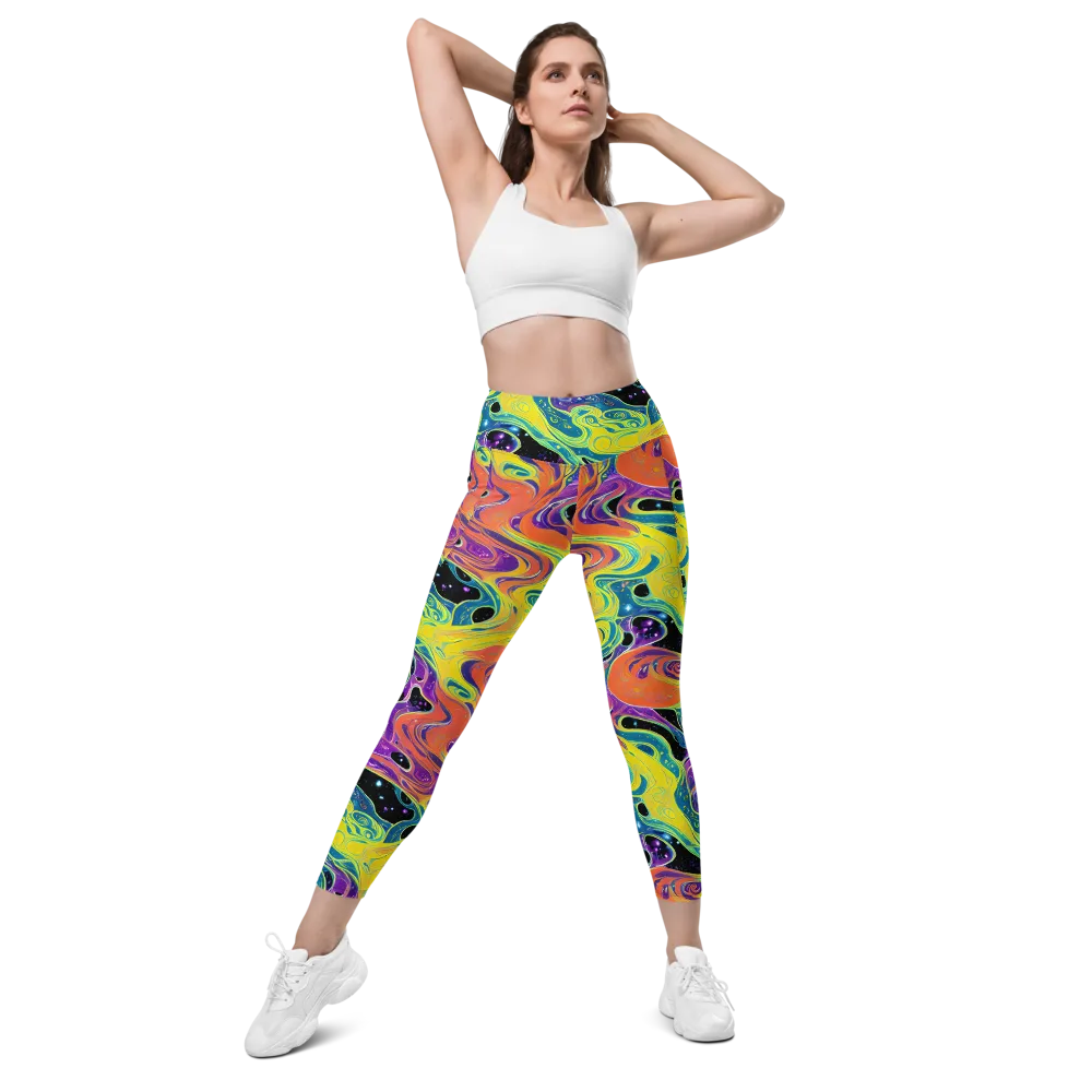 Nebula Nectar on Leggings with Pockets — Front