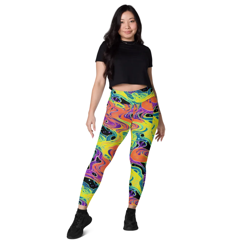 Nebula Nectar on Leggings with Pockets — Front