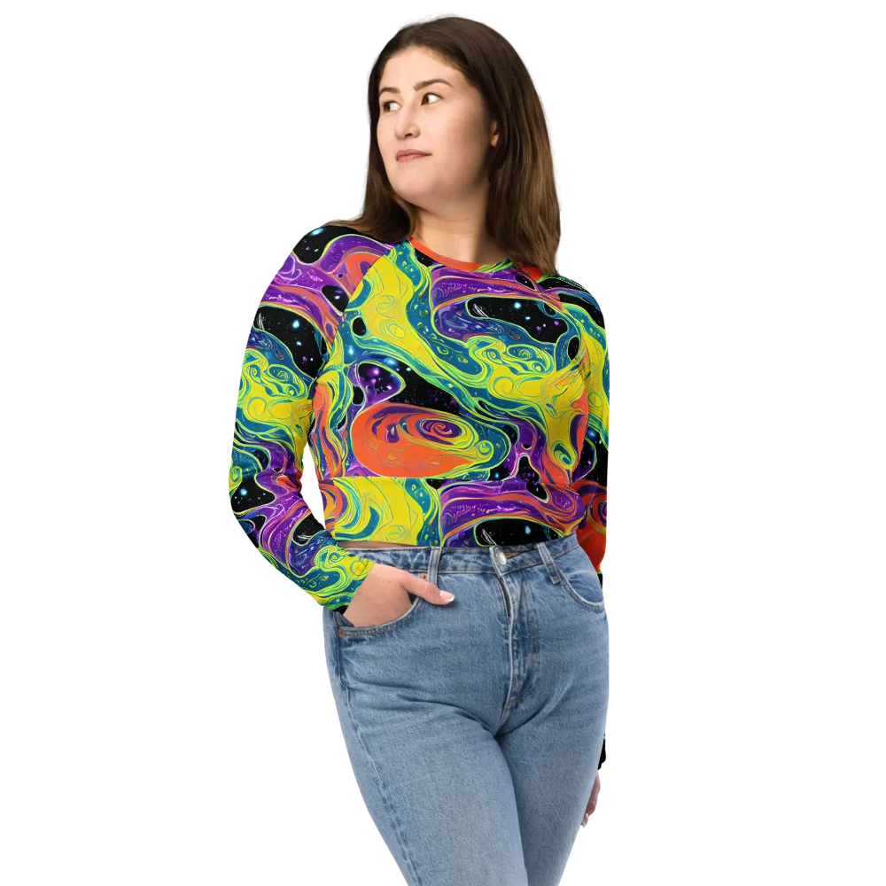 Nebula Nectar on Long Sleeve Crop Top — Front