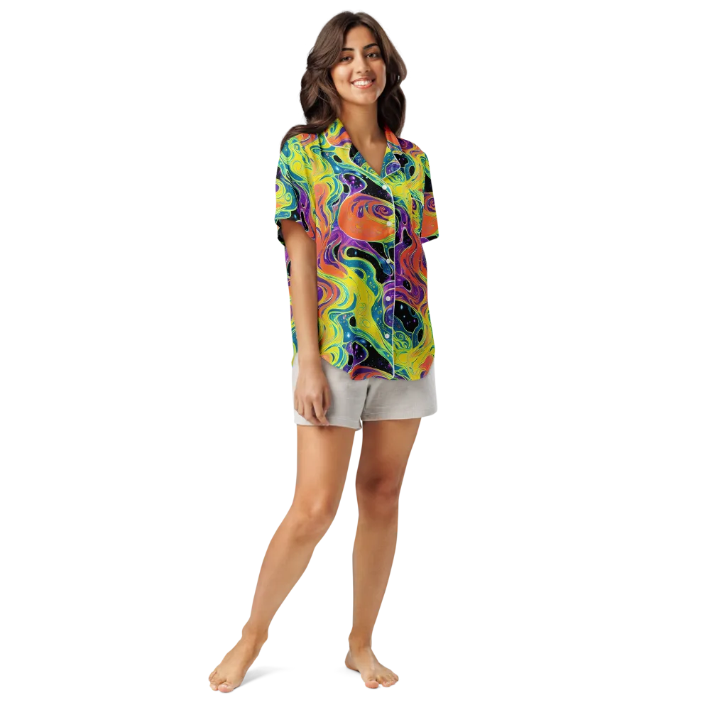 Nebula Nectar on Women's Short Sleeve Pajama Top — Front