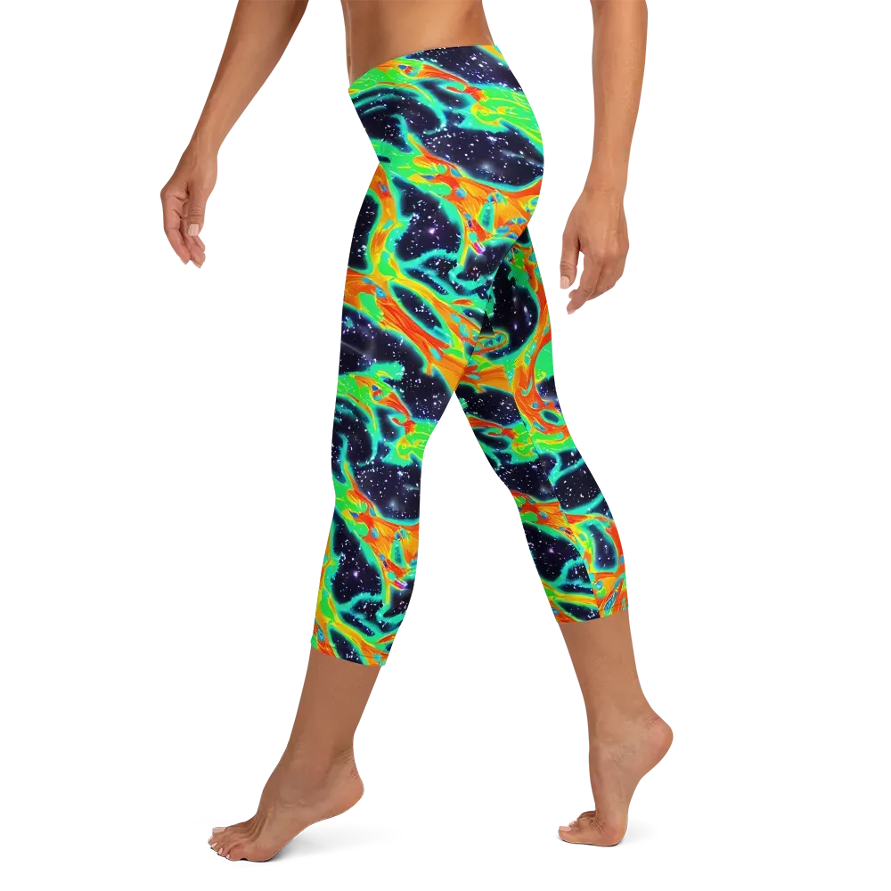 Deep Space Daydream on Capri Leggings — Left