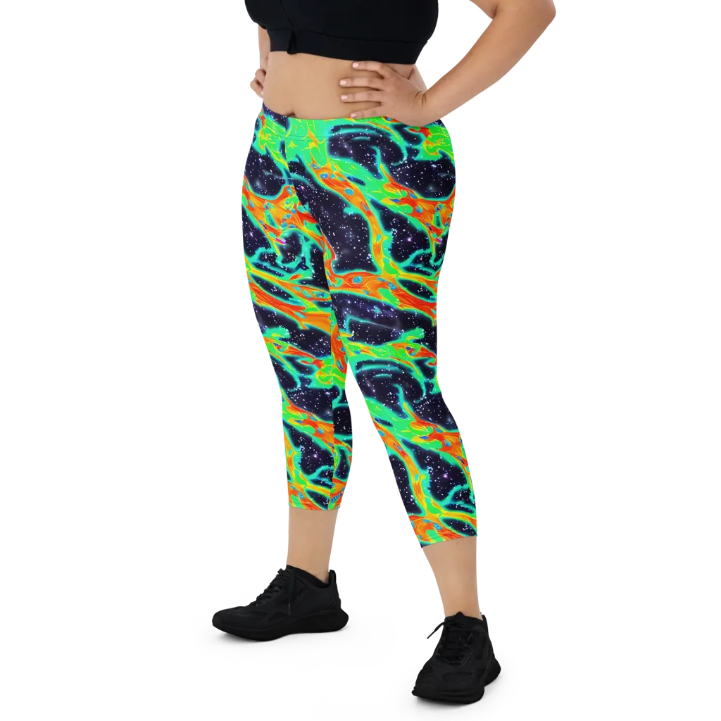 Deep Space Daydream on Capri Leggings — Front