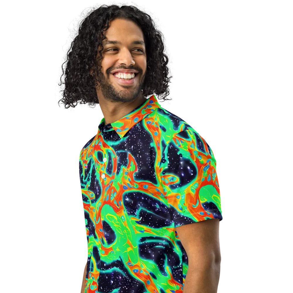 Deep Space Daydream on Men's Slim Fit Polo Shirt — Left Front