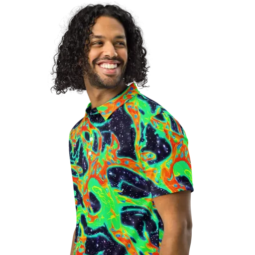 Deep Space Daydream on a Men's Slim Fit Polo Shirt