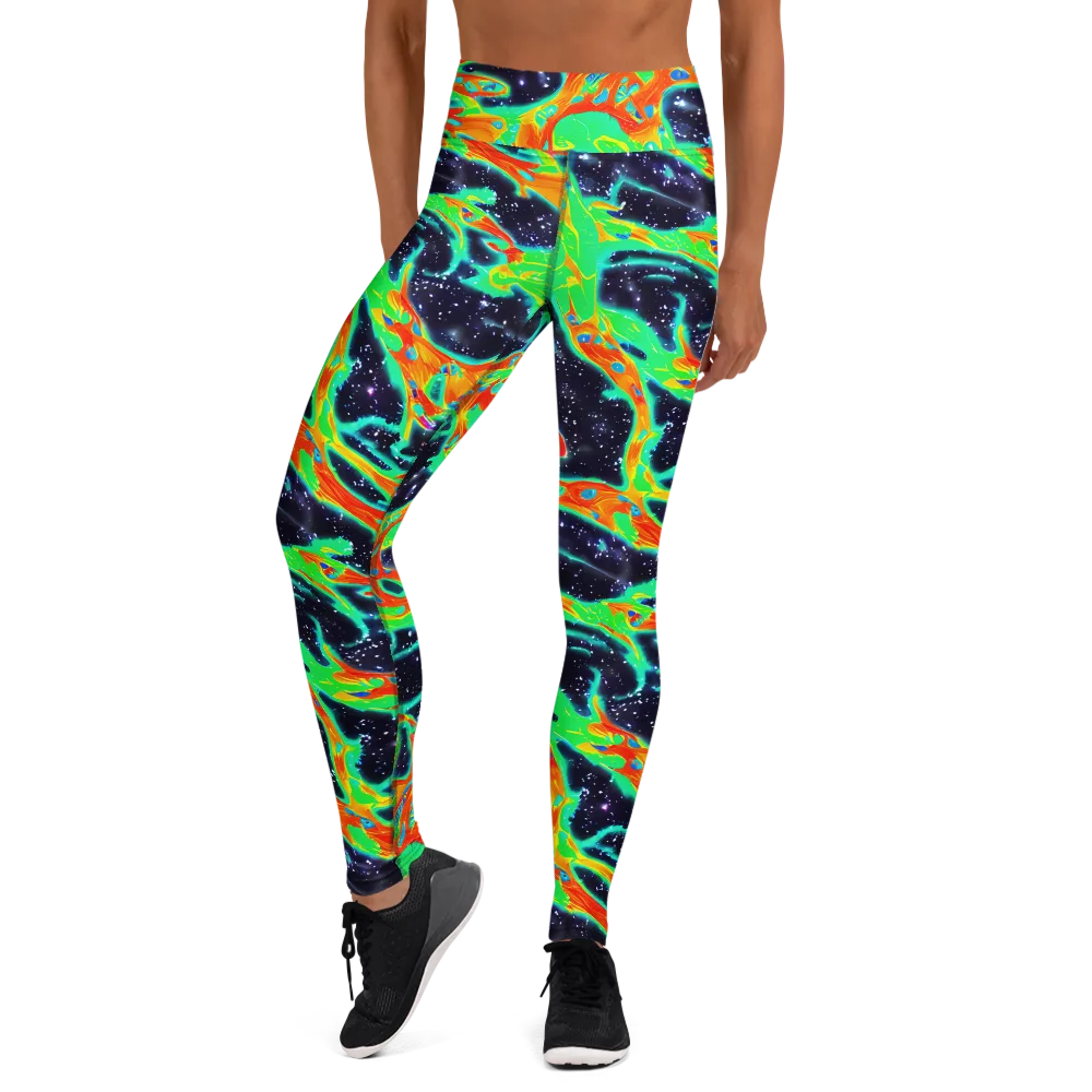 Deep Space Daydream on Yoga Leggings — Front