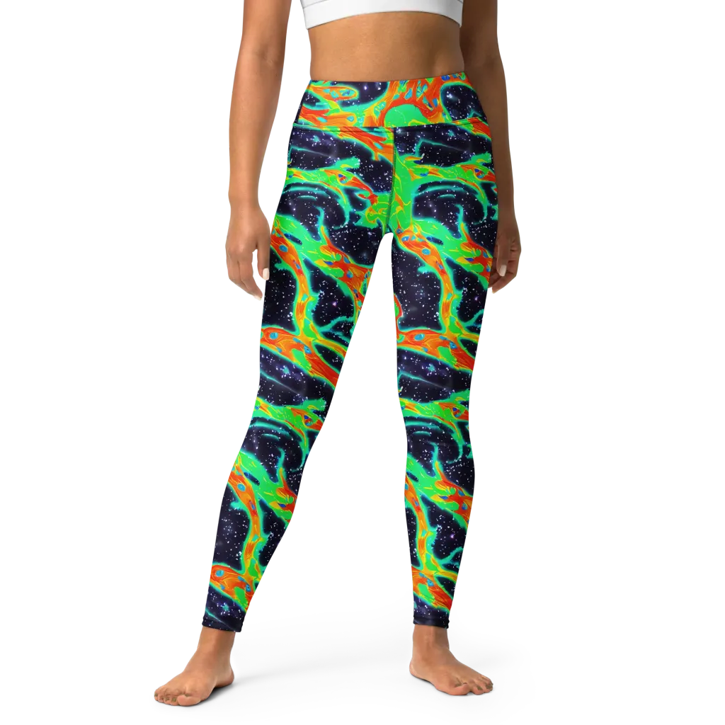 Deep Space Daydream on Yoga Leggings — Front