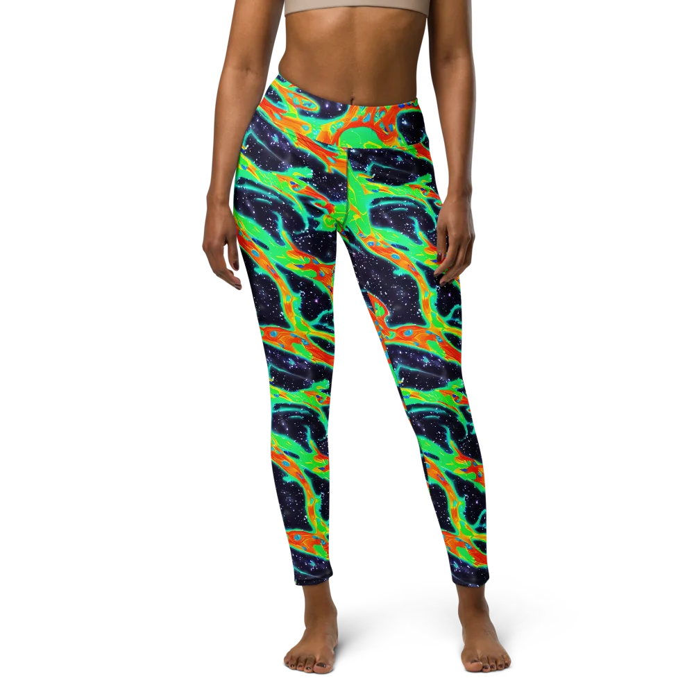 Deep Space Daydream on Yoga Leggings — Front