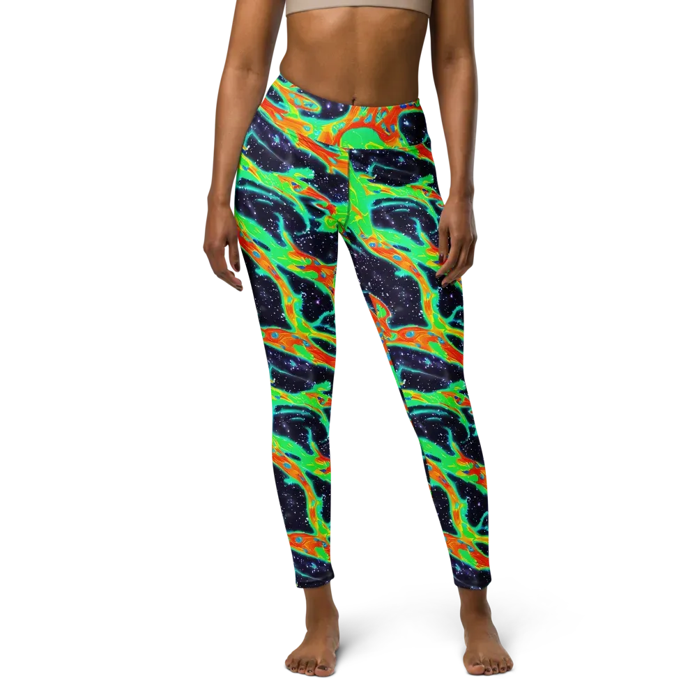 Deep Space Daydream on Yoga Leggings — Front