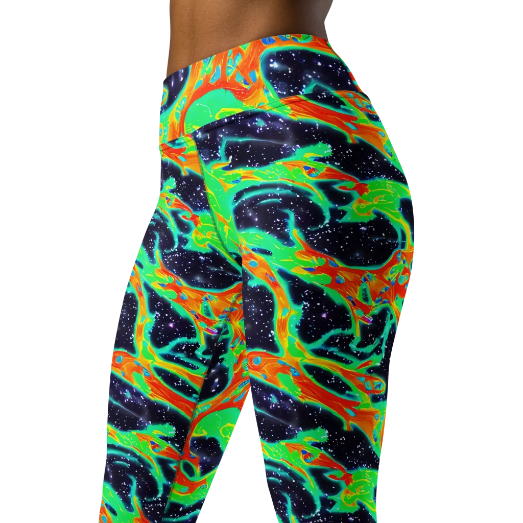 Deep Space Daydream on Yoga Leggings — Left Front