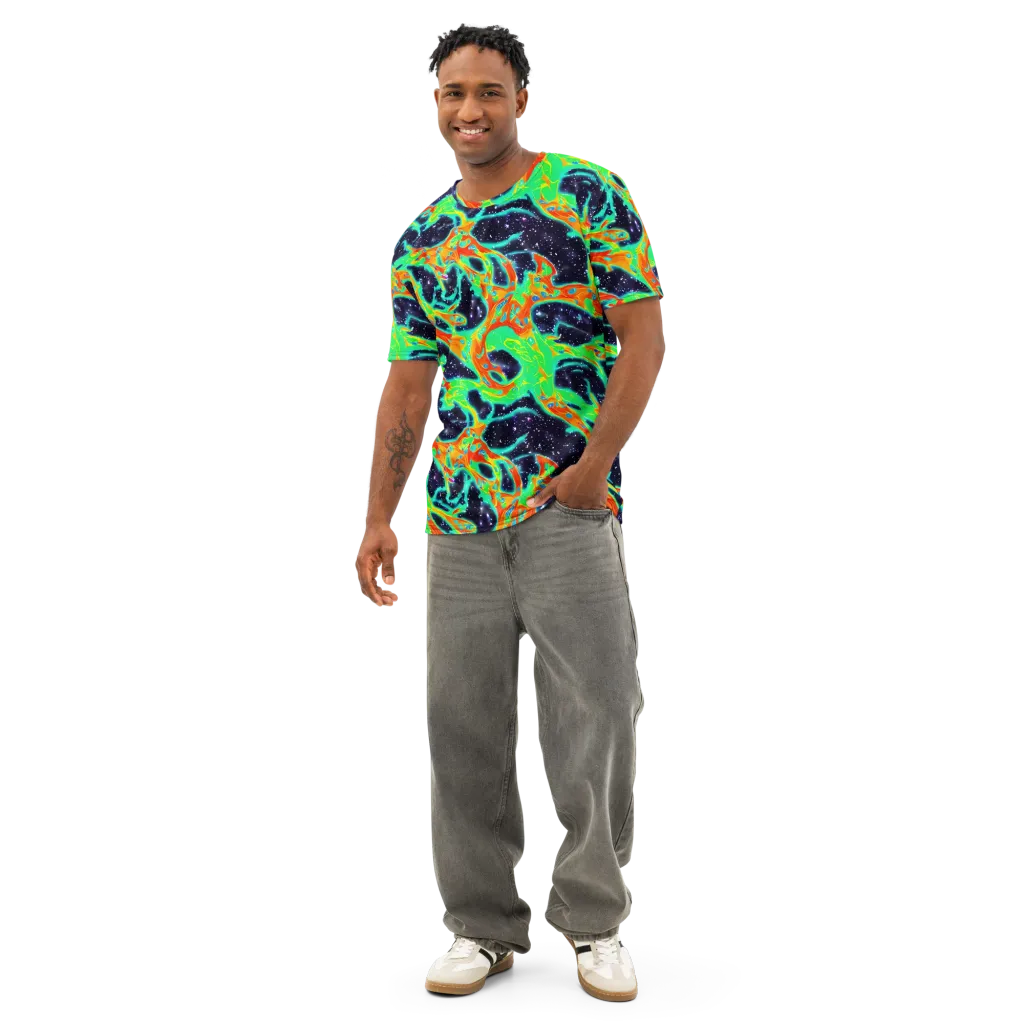 Deep Space Daydream on Men's Cotton Crew Neck T-Shirt — Front