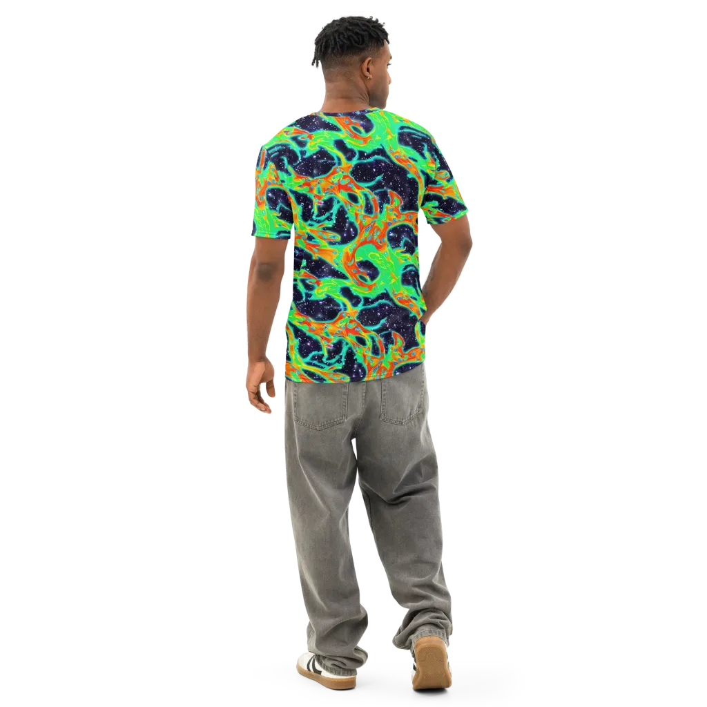 Deep Space Daydream on Men's Cotton Crew Neck T-Shirt — Back