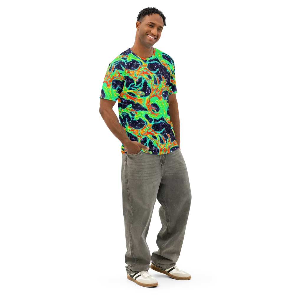 Deep Space Daydream on Men's Cotton Crew Neck T-Shirt — Right Front
