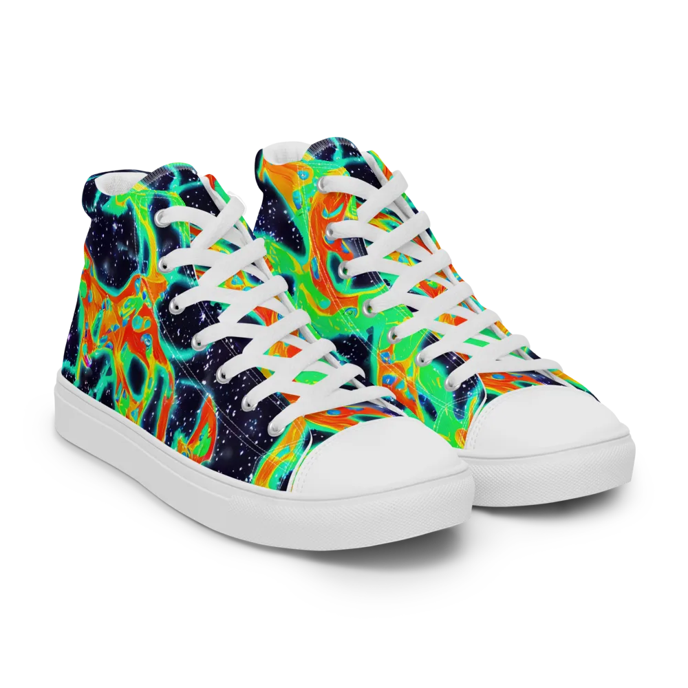 Deep Space Daydream on Men's High Top Canvas Shoes — Right Front