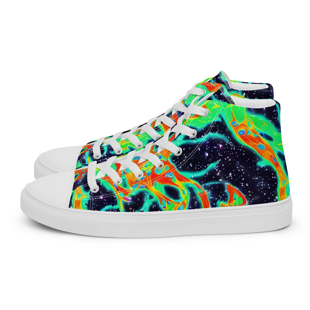 Deep Space Daydream on Men's High Top Canvas Shoes — Left