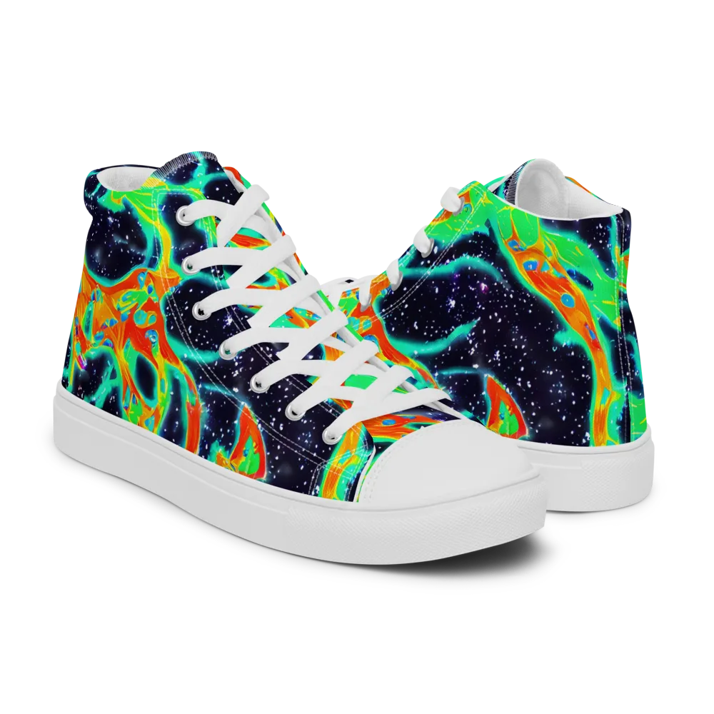 Deep Space Daydream on Men's High Top Canvas Shoes — Right