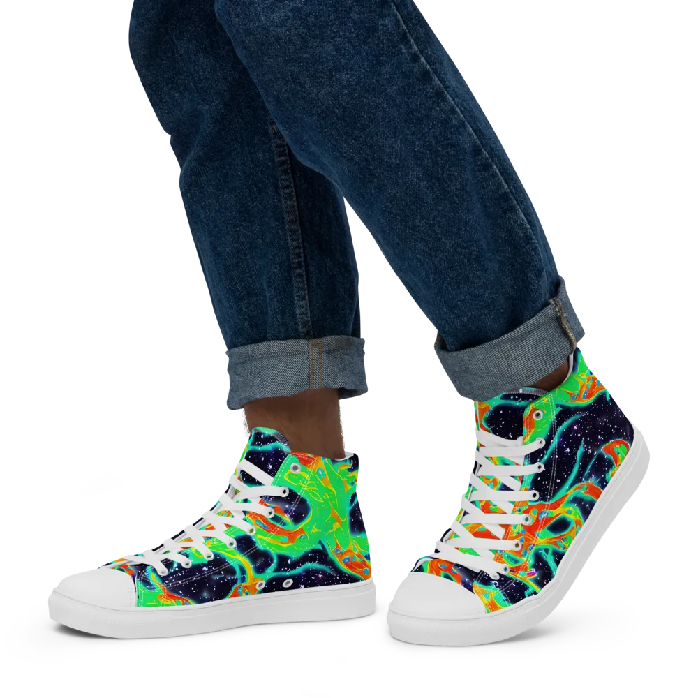 Deep Space Daydream on Men's High Top Canvas Shoes — Left