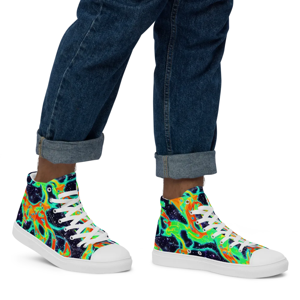 Deep Space Daydream on Men's High Top Canvas Shoes — Right