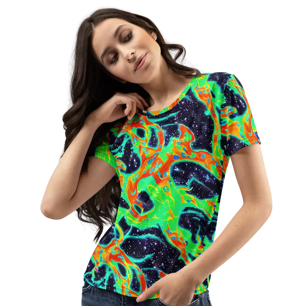 Deep Space Daydream on Women's Crew Neck T-Shirt — Left Front