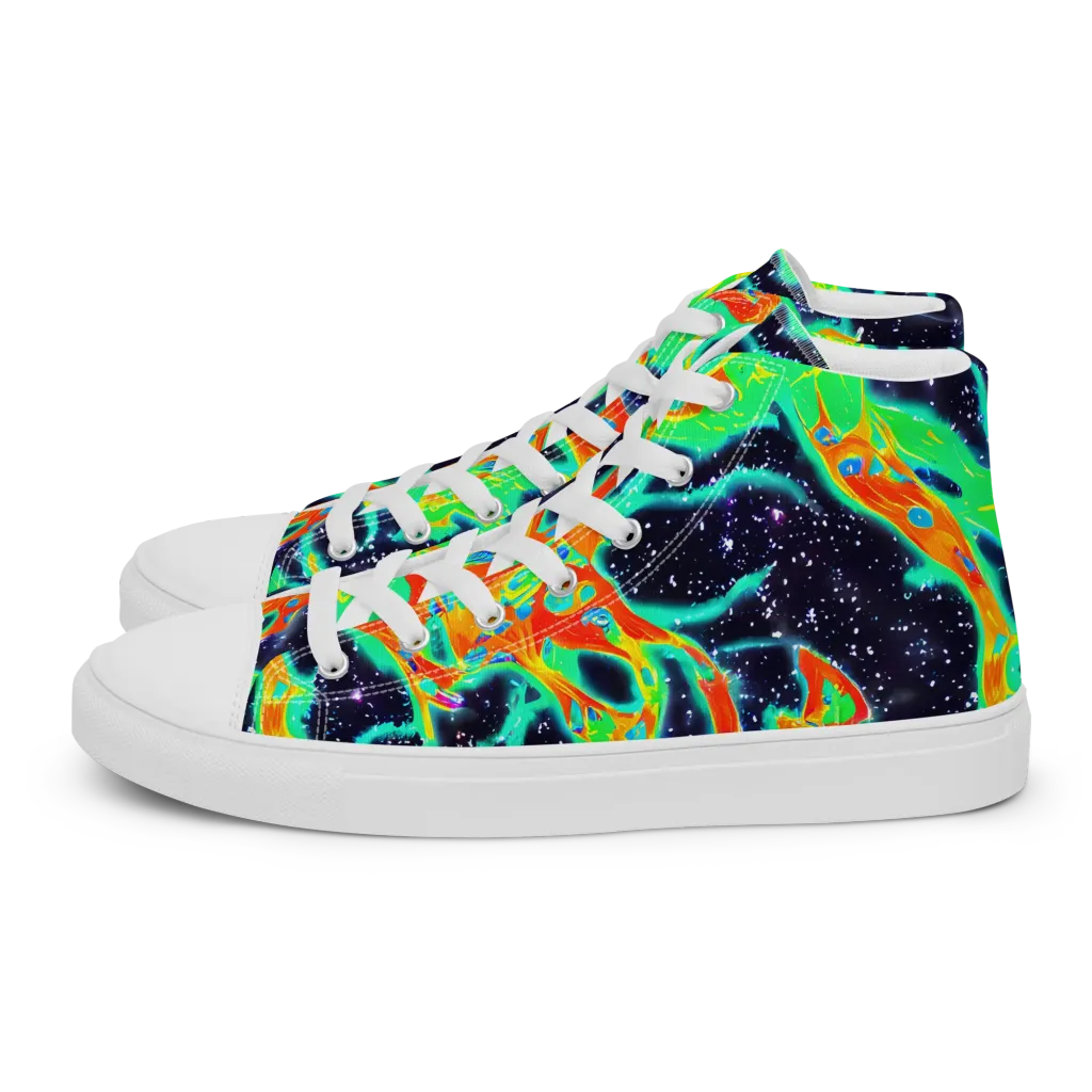 Deep Space Daydream on Women's High Top Canvas Shoes — Left