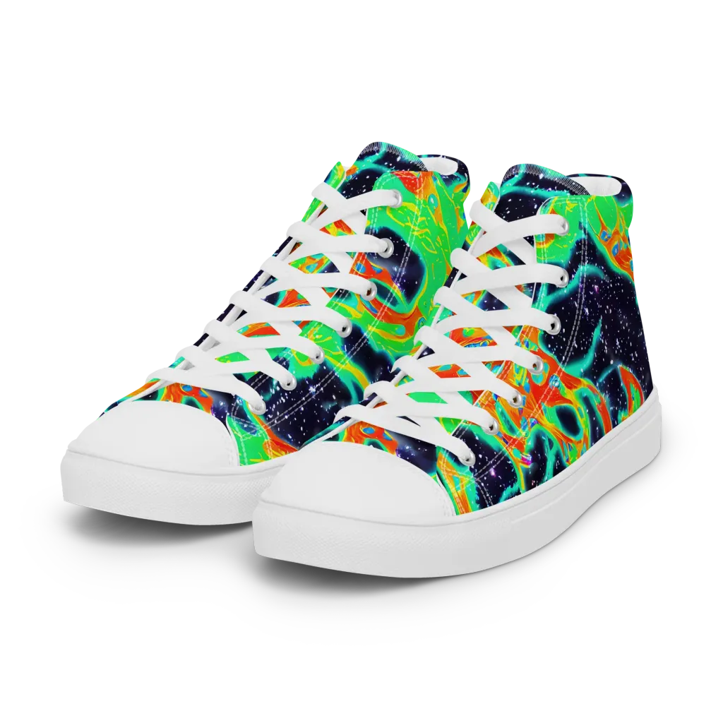 Deep Space Daydream on Women's High Top Canvas Shoes — Left Front