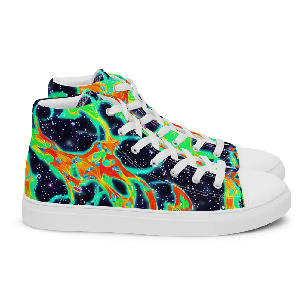Deep Space Daydream on Women's High Top Canvas Shoes — Right