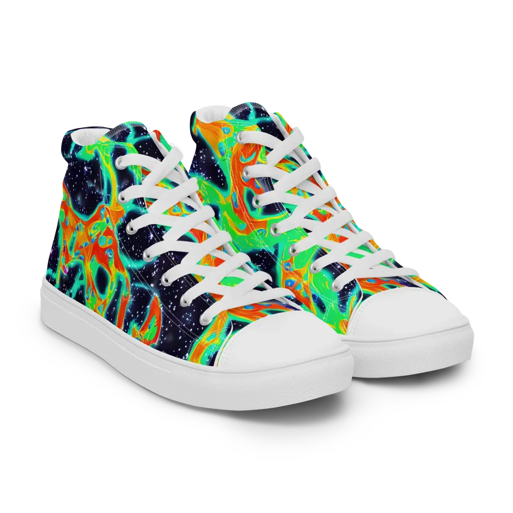 Deep Space Daydream on Women's High Top Canvas Shoes — Right Front