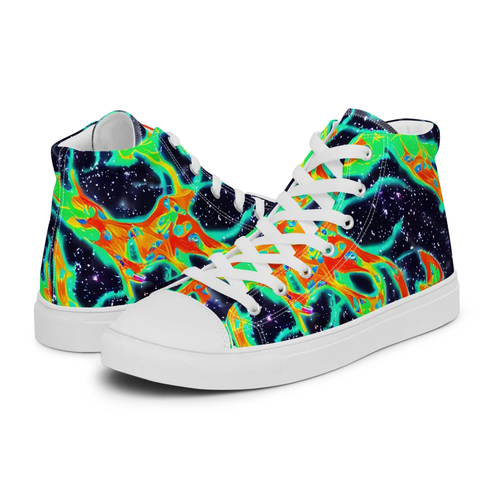 Deep Space Daydream on Women's High Top Canvas Shoes — Left